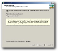Choose the type of the backup destination