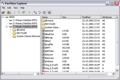 Browse hard drive partitions with Partition Explorer