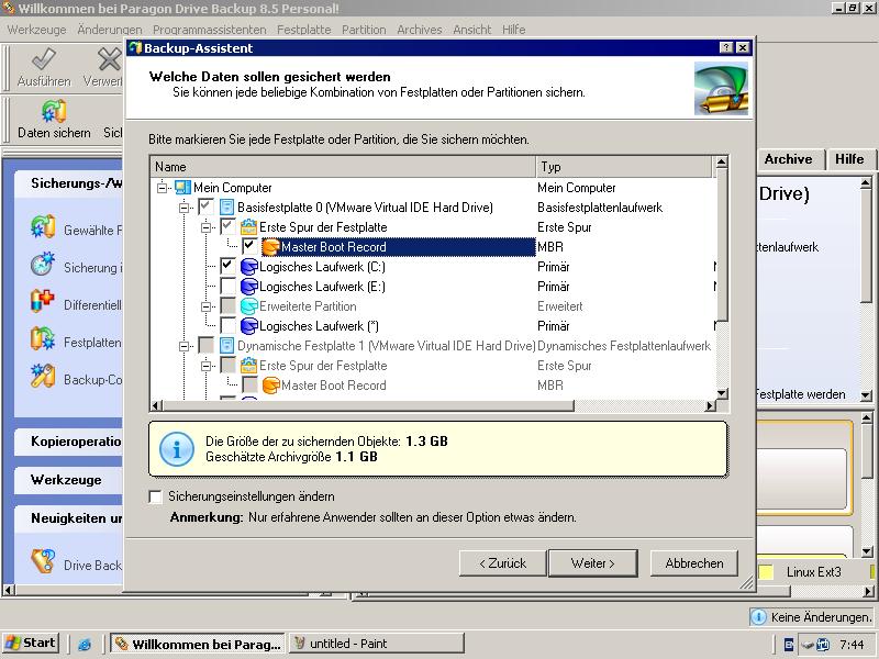 Screenshot für Paragon Drive Backup Personal