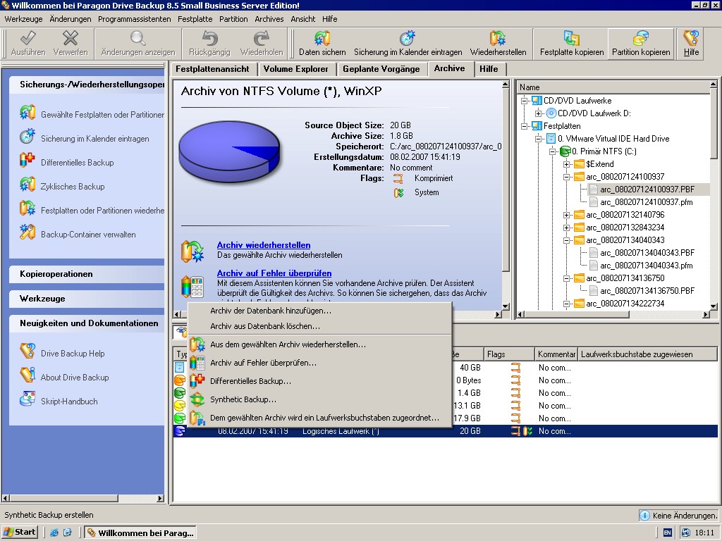 Screenshot für Paragon Drive Backup Small Business Server