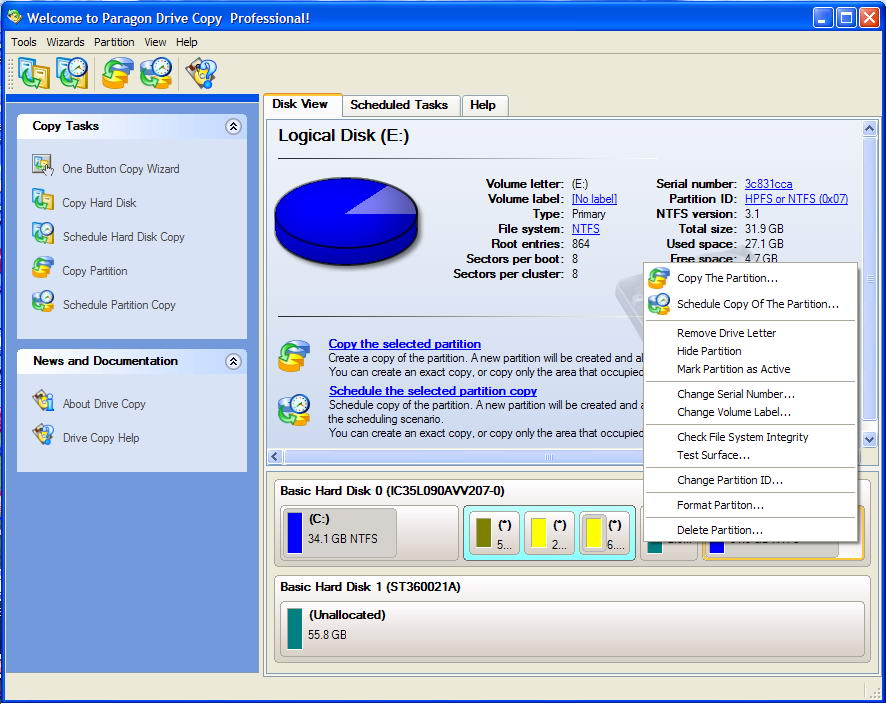 Screenshot for Paragon Drive Copy Personal 9.0