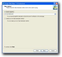 Choose Data Sanitization Method for wiping