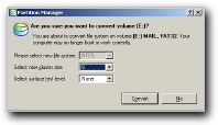 Convert your hard drive partitions with Partition Manager. Click the image to enlarge