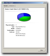 Hard disk properties. Click the image to enlarge