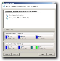 Preview changes to your hard disk partition layout. Click the image to enlarge