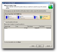 Copy hard disk partitions with Partition Manager. Click the image to enlarge