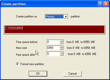 Partition Manager enables you to create both primary and logical hard disk partitions.