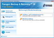 Backup software screenshots