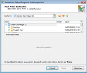 Backup software screenshots