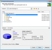 Backup software screenshots