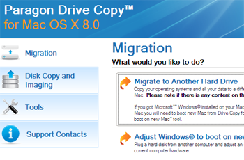 Paragon Drive Copy mac main page