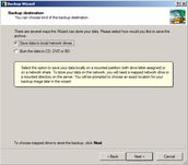 Backup software screenshots