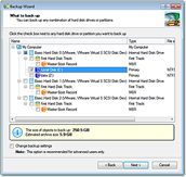 Backup software screenshots