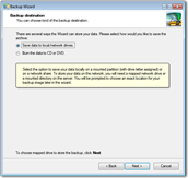 Backup software screenshots