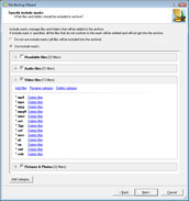 File Backup Wizard Filters.