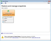 Restore and manage snapshots