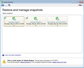 Choose any snapshot for restoring...