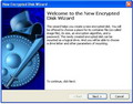 Wizard for creation of encrypted disks