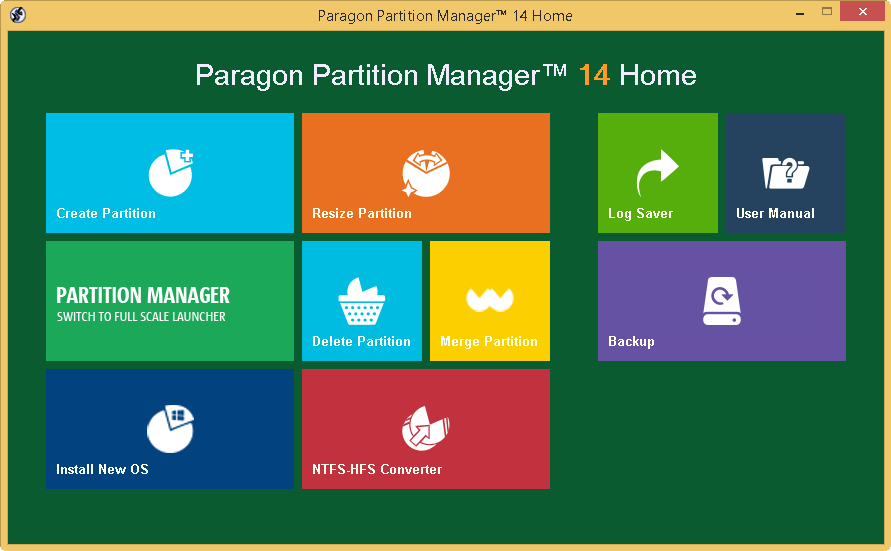 Windows 7 Paragon Partition Manager Home 15 full