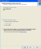 P2V Migration - Select virtualization software 